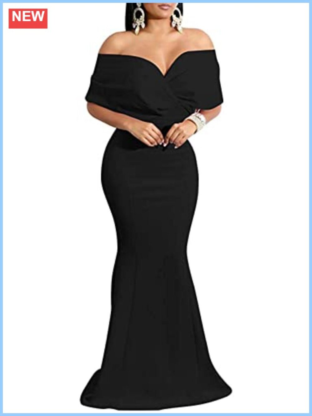 Off Shoulder Mermaid Formal Evening Gown Floor Length Cocktail Dress